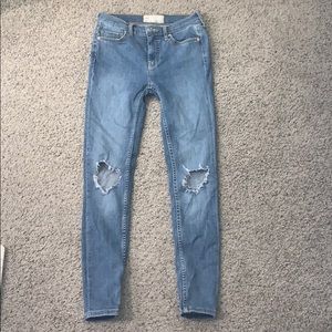 Free People light wash ripped jeans
